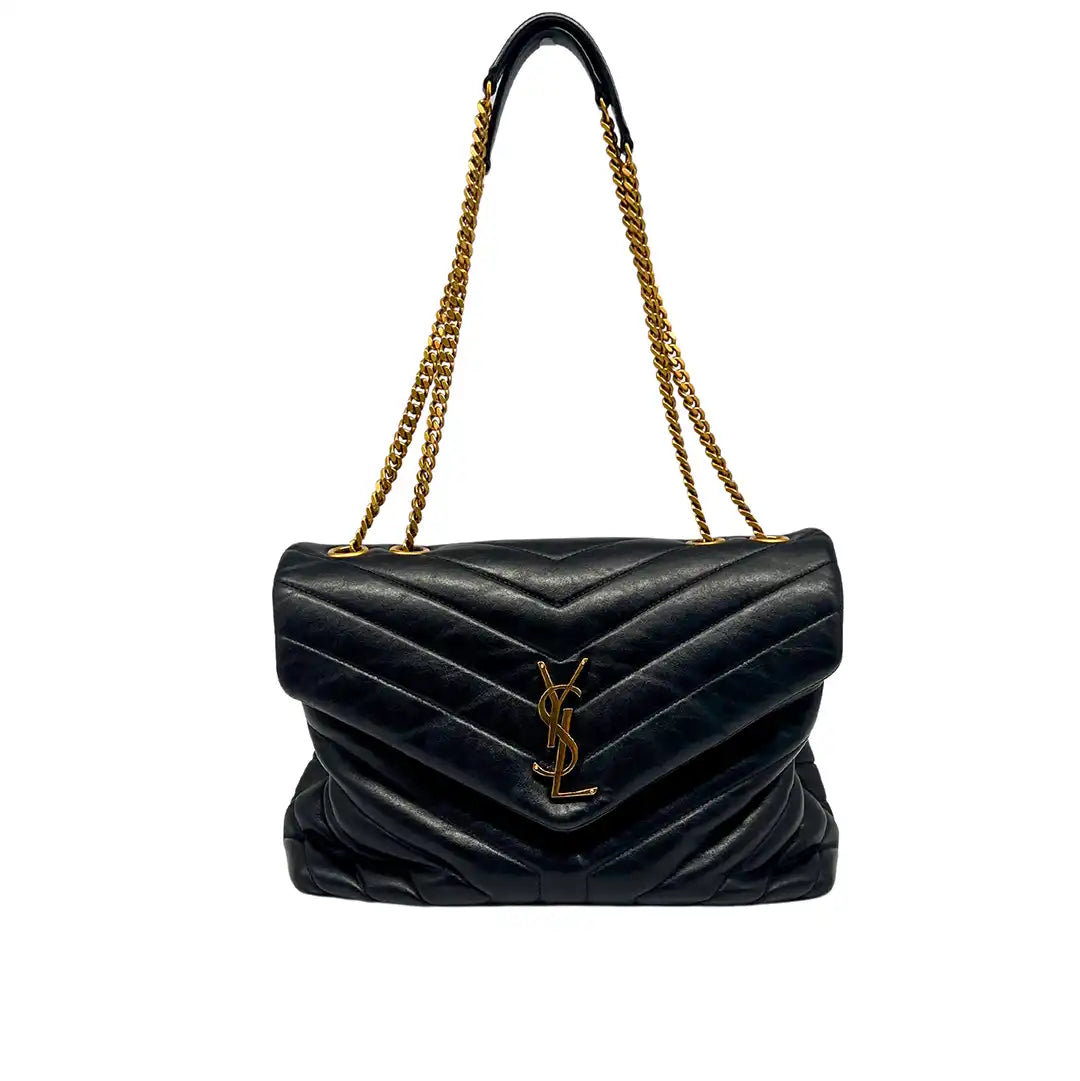 Saint Laurent YSL LouLou Medium gestepptes Leder schwarz / sehr gut Saint Laurent