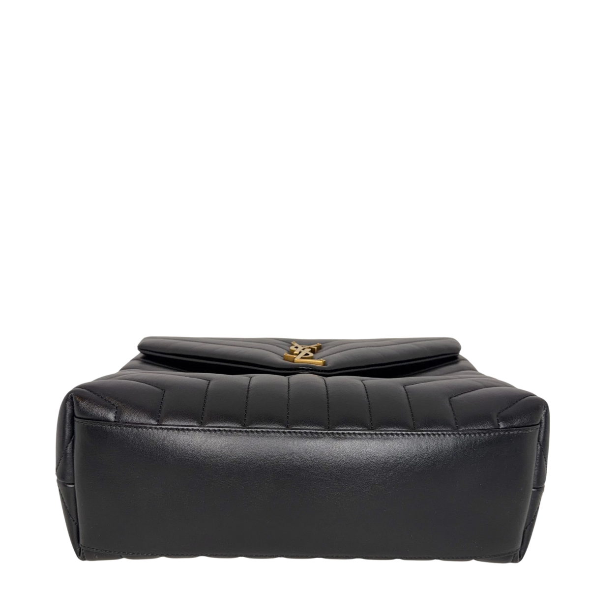 Saint Laurent Loulou Medium Y-Matelassé Kalbsleder Schwarz Gold – Ansicht 4