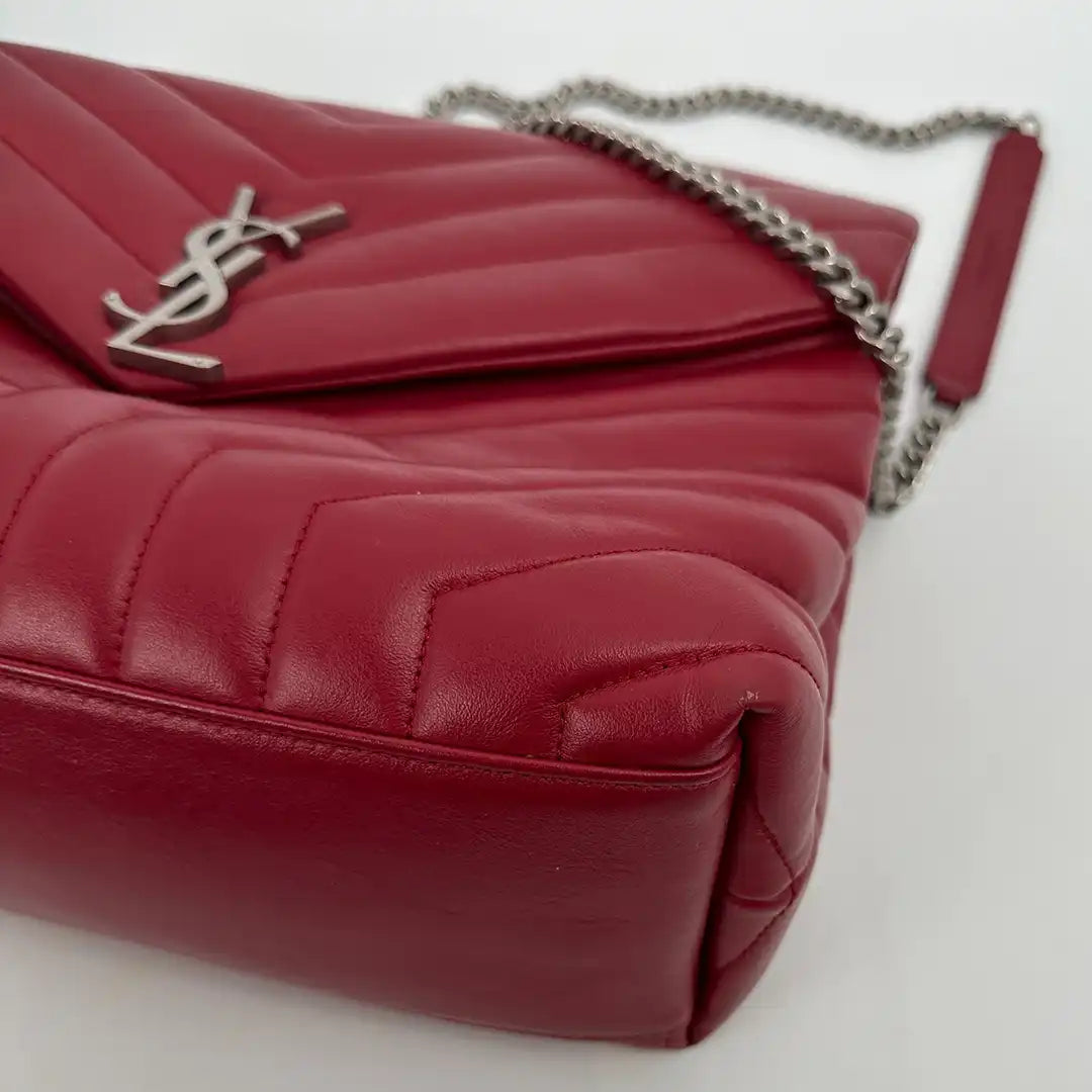 Saint Laurent YSL LouLou Medium Leder rot/ sehr gut Saint Laurent