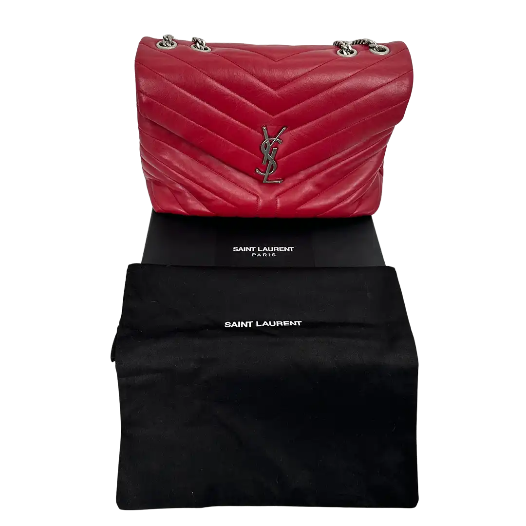 Saint Laurent YSL LouLou Medium Leder rot/ sehr gut Saint Laurent