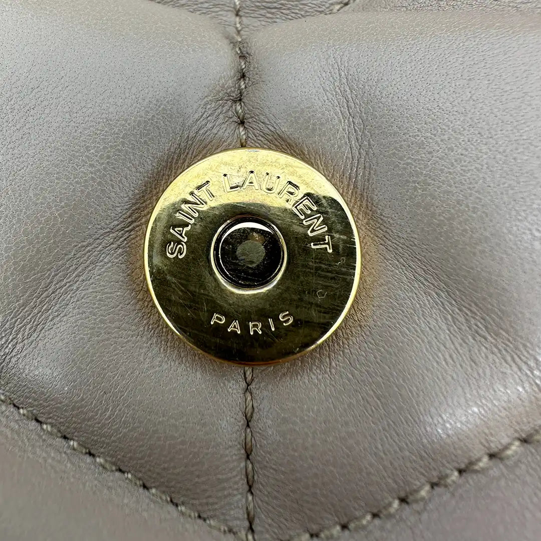 Saint Laurent LouLou Puffer Small Handtasche beige Leder / sehr gut Saint Laurent