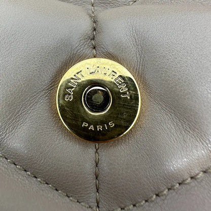Saint Laurent LouLou Puffer Small Handtasche beige Leder / sehr gut Saint Laurent