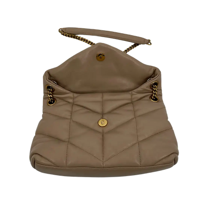 Saint Laurent LouLou Puffer Small Handtasche beige Leder / sehr gut Saint Laurent