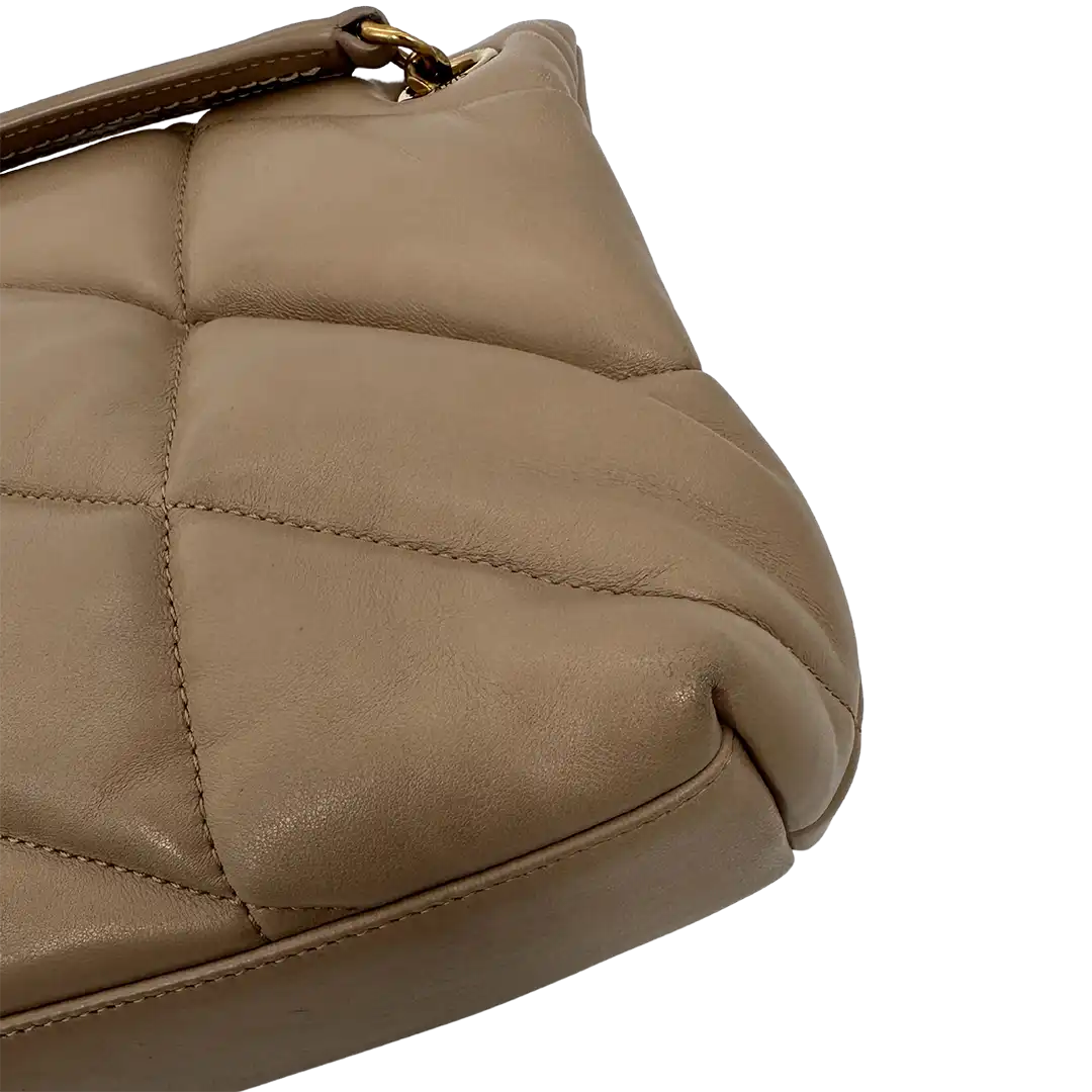 Saint Laurent LouLou Puffer Small Handtasche beige Leder / sehr gut Saint Laurent