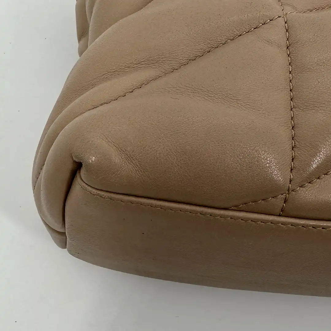 Saint Laurent LouLou Puffer Small Handtasche beige Leder / sehr gut Saint Laurent