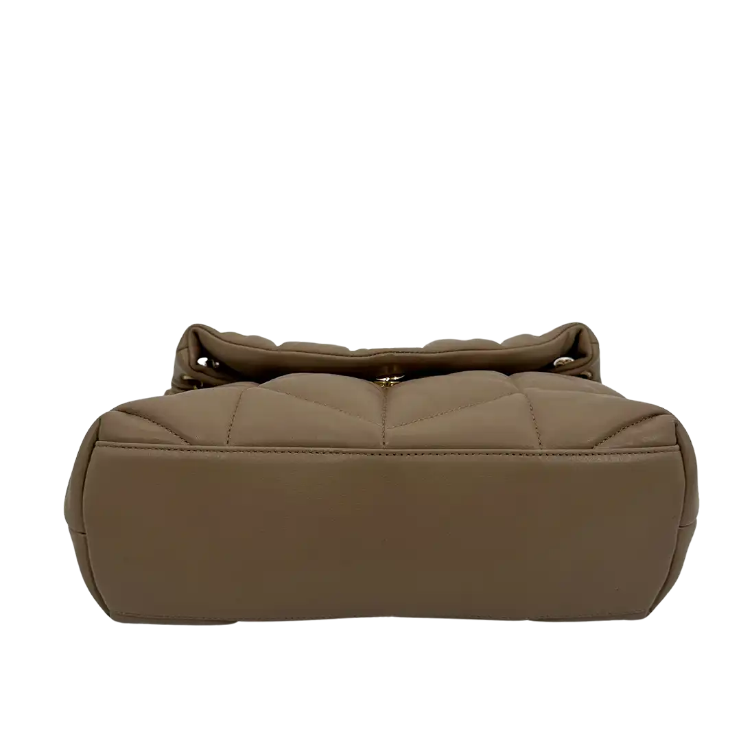 Saint Laurent LouLou Puffer Small Handtasche beige Leder / sehr gut Saint Laurent