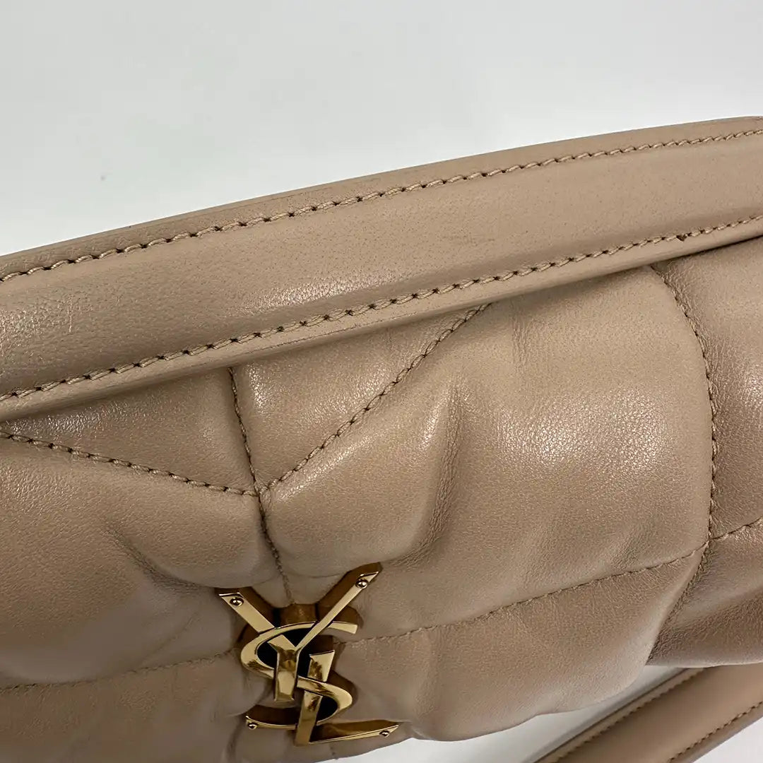 Saint Laurent LouLou Puffer Small Handtasche beige Leder / sehr gut Saint Laurent
