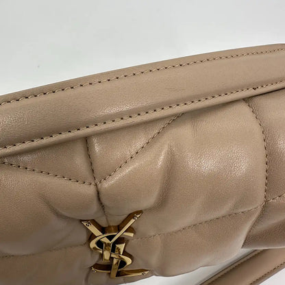 Saint Laurent LouLou Puffer Small Handtasche beige Leder / sehr gut Saint Laurent