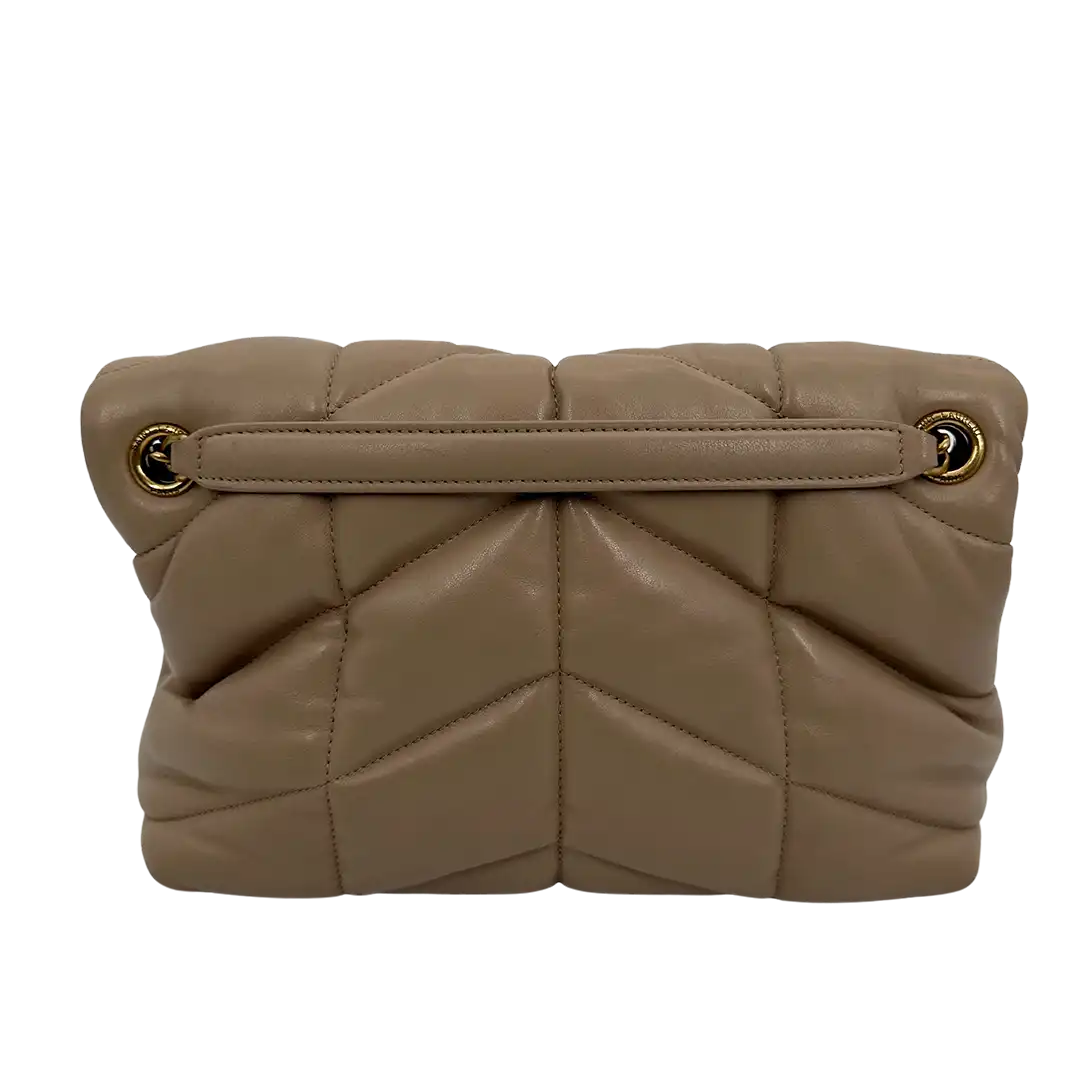 Saint Laurent LouLou Puffer Small Handtasche beige Leder / sehr gut Saint Laurent
