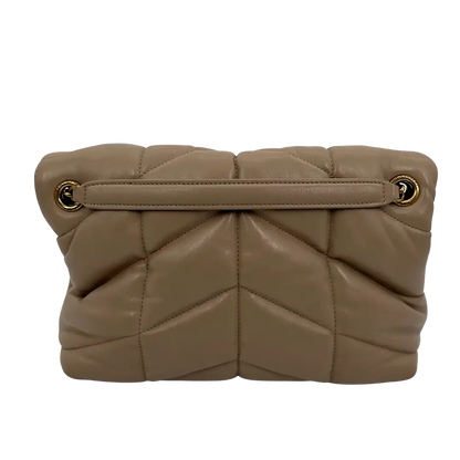 Saint Laurent LouLou Puffer Small Handtasche beige Leder / sehr gut Saint Laurent