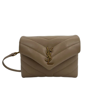 Saint Laurent YSL LouLou Toy donkerbeige leer