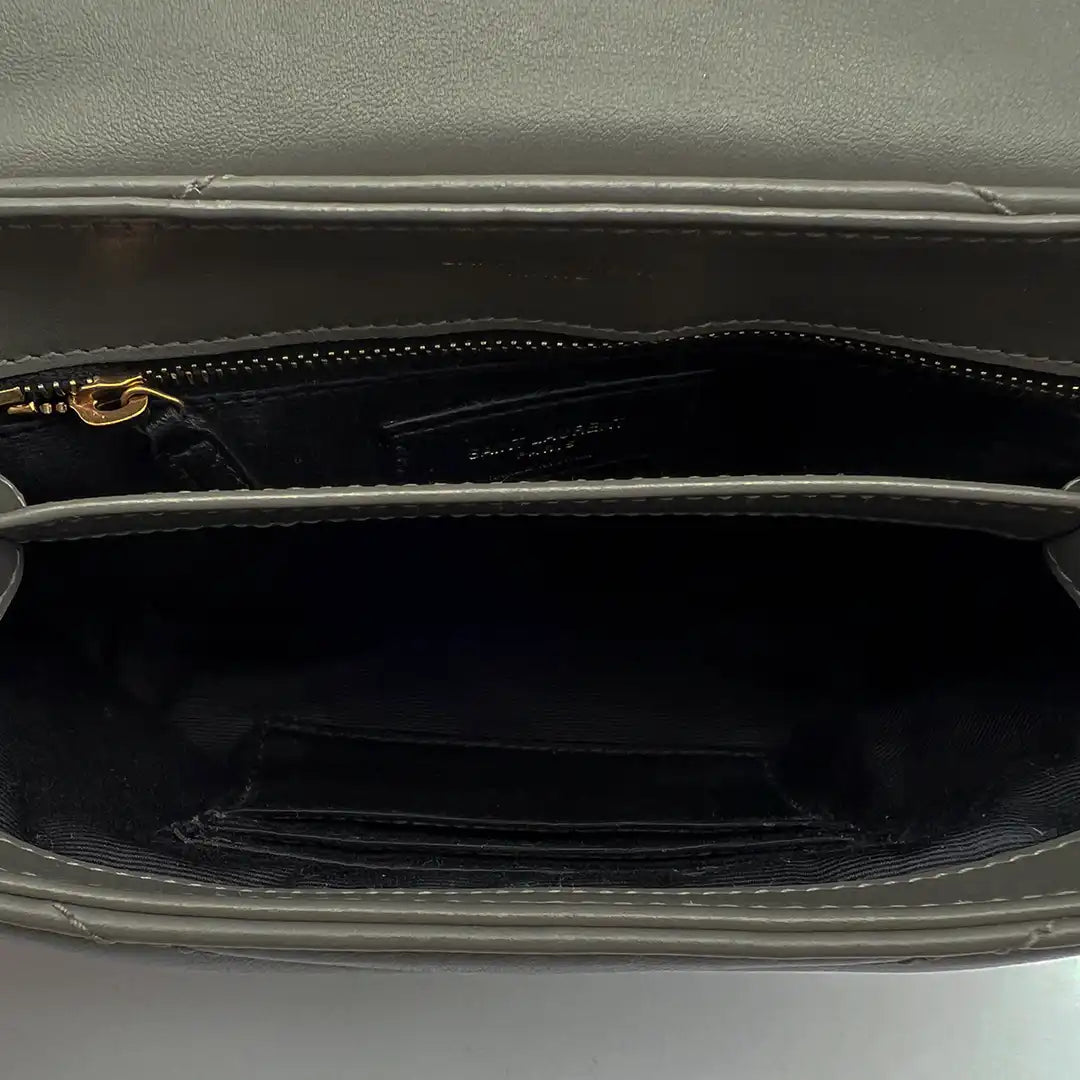 Saint Laurent YSL LouLou Toy Leder grau khaki /sehr gut Saint Laurent