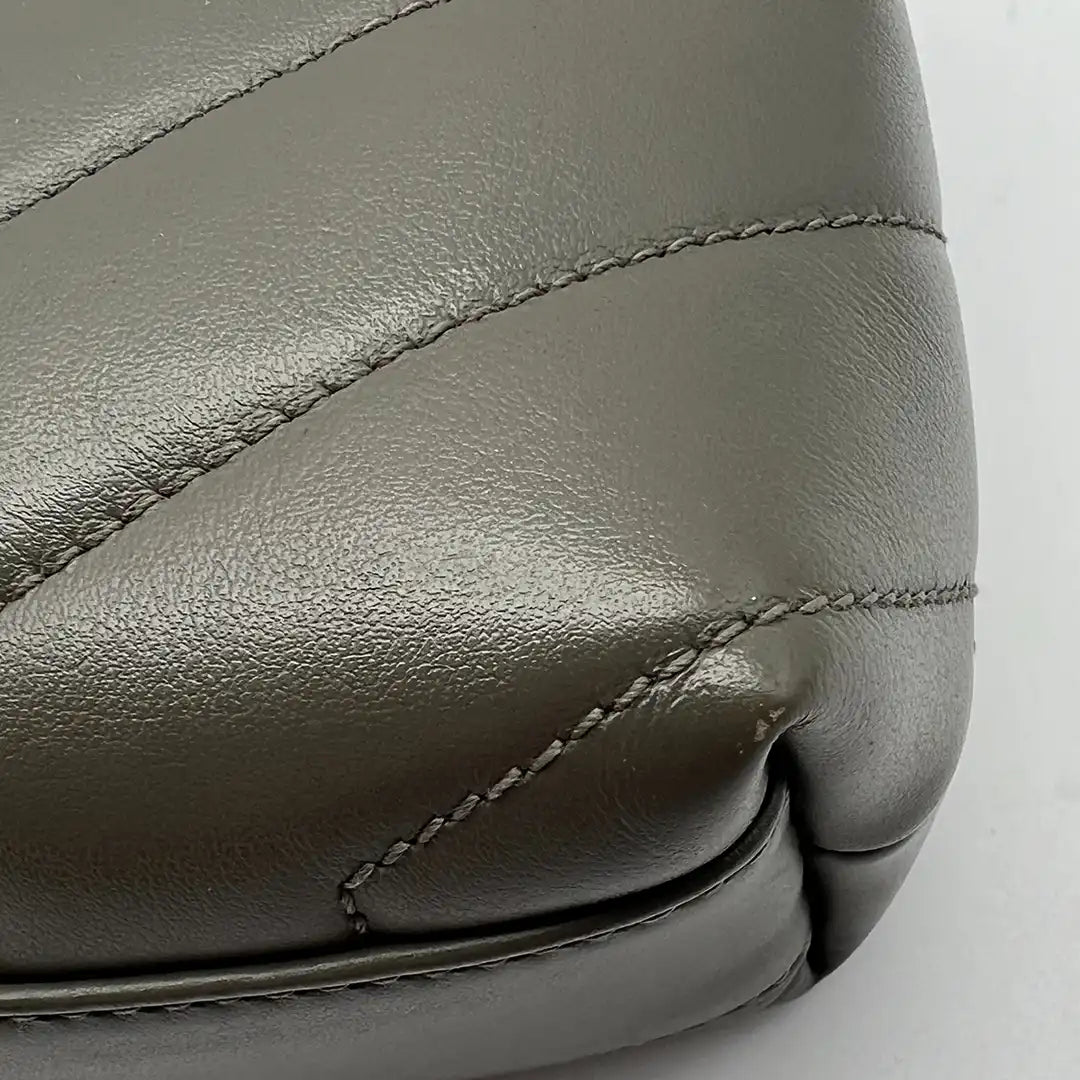 Saint Laurent YSL LouLou Toy Leder grau khaki /sehr gut Saint Laurent