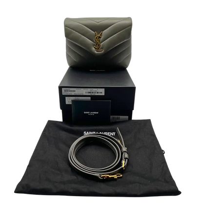 Saint Laurent YSL LouLou Toy Leder grau khaki /sehr gut Saint Laurent