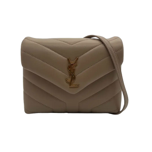Saint Laurent YSL LouLou Toy donkerbeige leer
