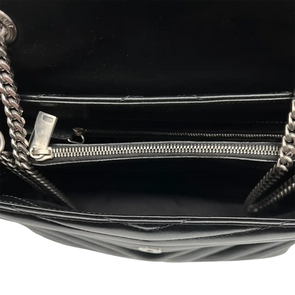 Saint Laurent YSL LouLou Medium gestepptes Leder schwarz silberne Hardware/ sehr gut Saint Laurent