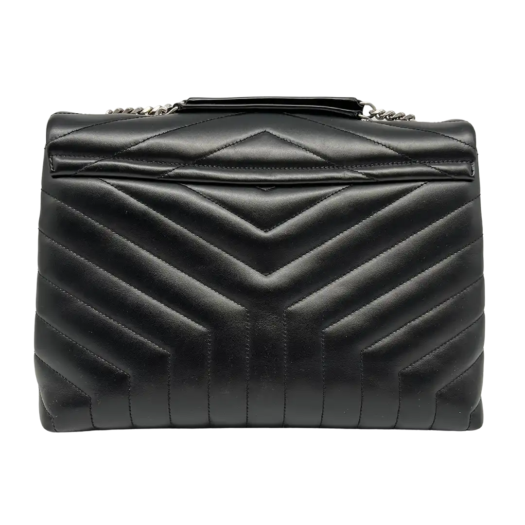Saint Laurent YSL LouLou Medium gestepptes Leder schwarz silberne Hardware/ sehr gut Saint Laurent