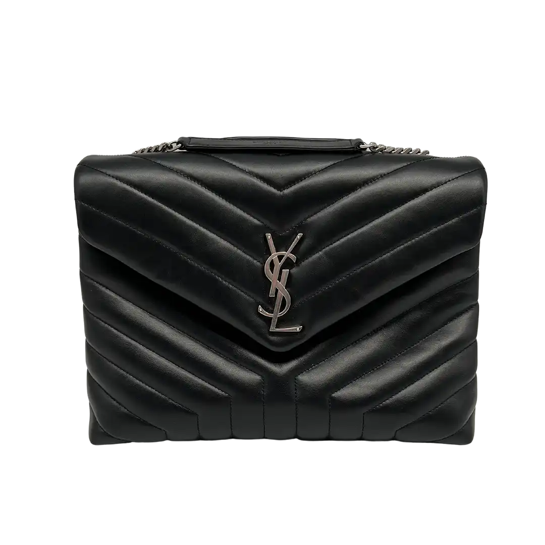 Saint Laurent YSL LouLou Medium gestepptes Leder schwarz silberne Hardware/ sehr gut Saint Laurent