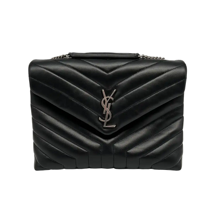Saint Laurent YSL LouLou Medium gestepptes Leder schwarz silberne Hardware/ sehr gut Saint Laurent