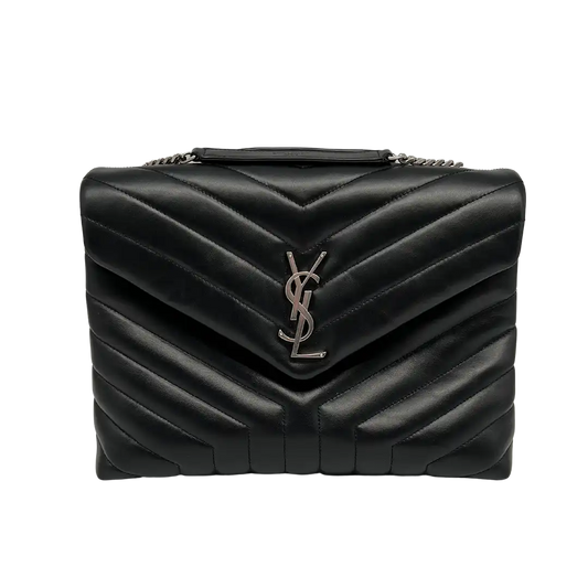 Saint Laurent YSL LouLou Medium gestepptes Leder schwarz silberne Hardware/ sehr gut Saint Laurent