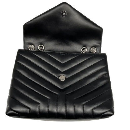 Saint Laurent YSL LouLou Medium gestepptes Leder schwarz silberne Hardware/ sehr gut Saint Laurent