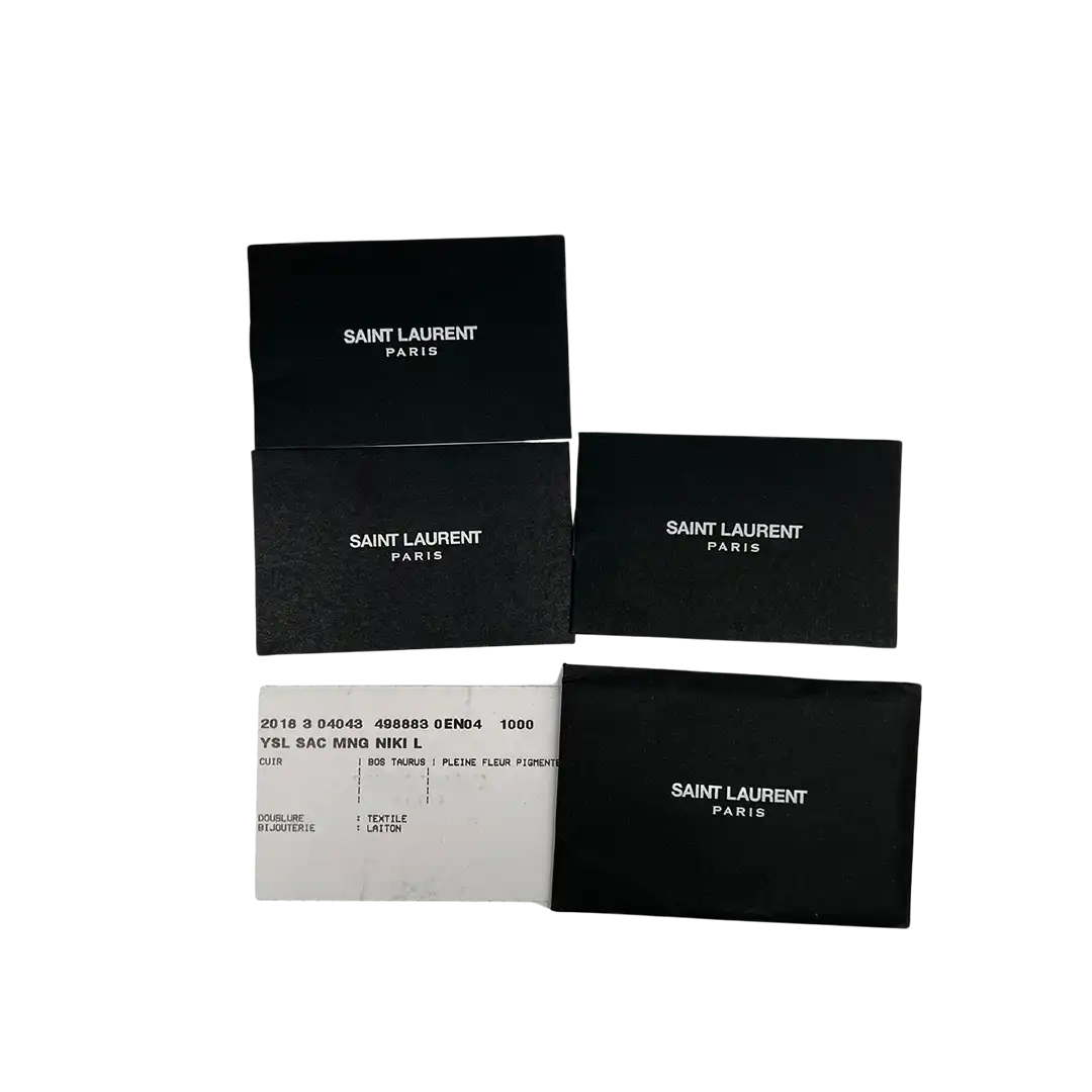Saint Laurent Niki Large knittriges Vintage Leder schwarz / sehr gut Saint Laurent