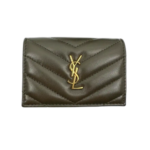 Saint Laurent Origami Trifold Leren Portemonnee light musk