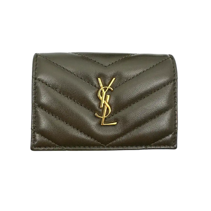 Saint Laurent Origami Trifold Leder Geldbörse light musk / sehr gut Saint Laurent