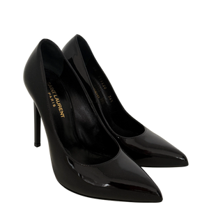 Saint Laurent Zoe Pumps Lakleer Maat 36 1/2 Zwart