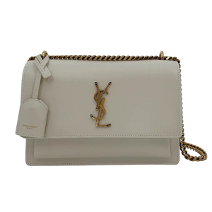 Saint Laurent Sunset Medium vintage wit (crème)