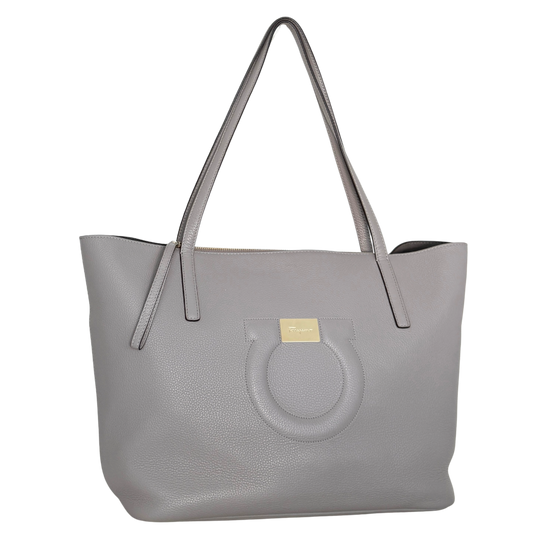 Salvatore Ferragamo City Tote Bag mittelgroß Grau