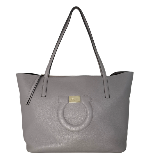 Salvatore Ferragamo City Tote Bag mittelgroß Grau, sehr gut