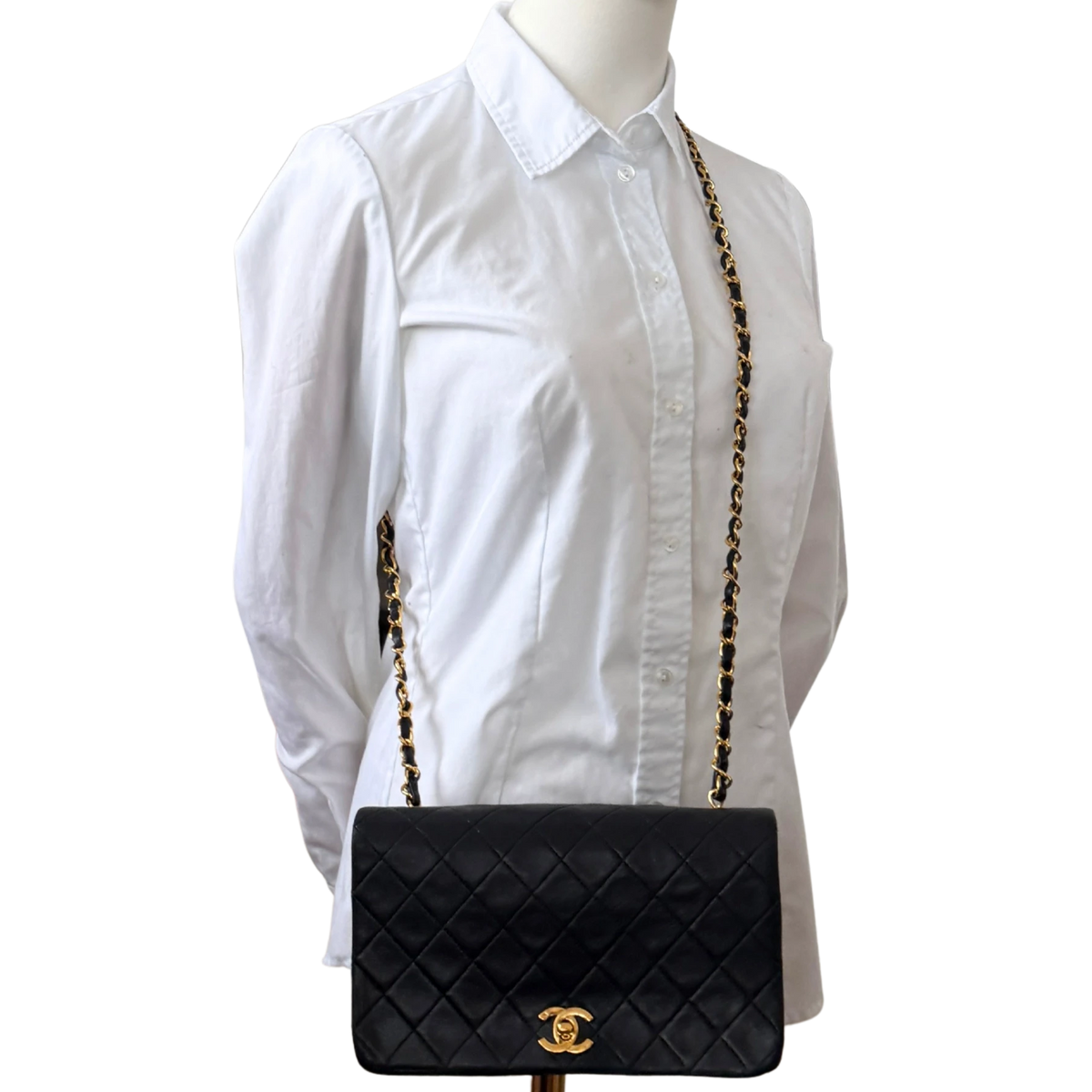 Chanel Timeless Single Flap Small Lammleder Schwarz / gut Chanel