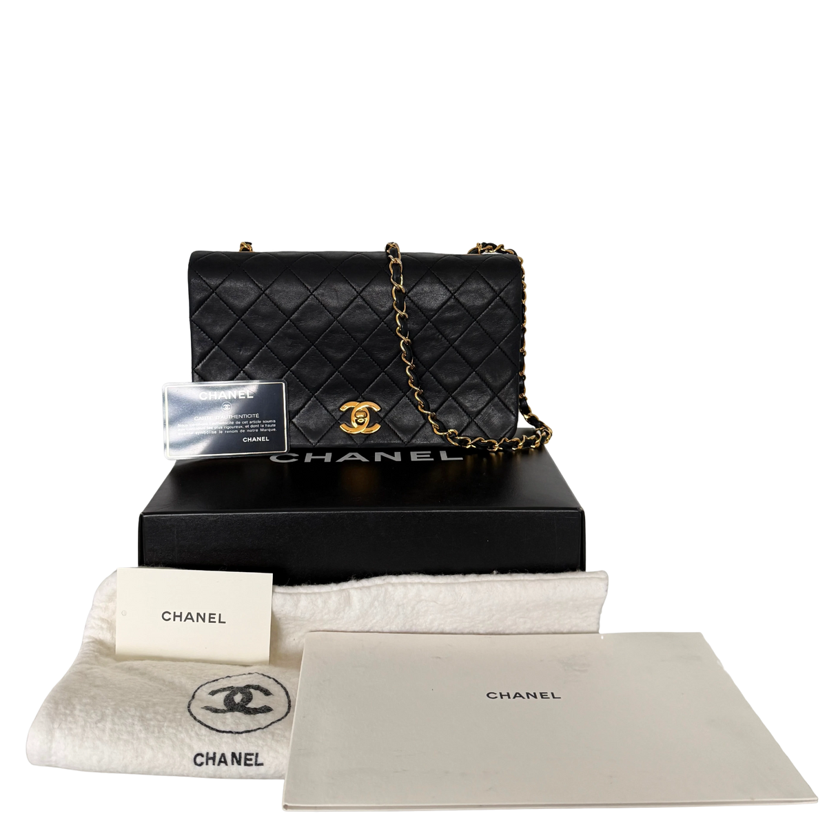 Chanel Timeless Single Flap Small Lammleder Schwarz / gut Chanel