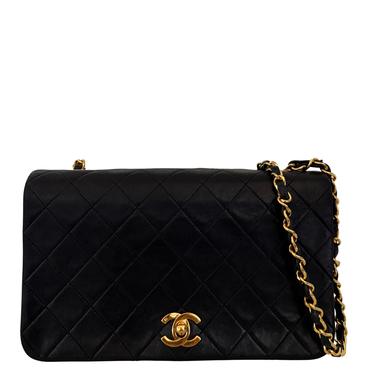 Chanel Timeless Single Flap Small Lammleder Schwarz / gut Chanel