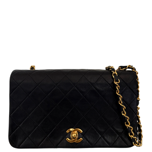 Chanel Timeless Single Flap Small Lamb Leather Black / good