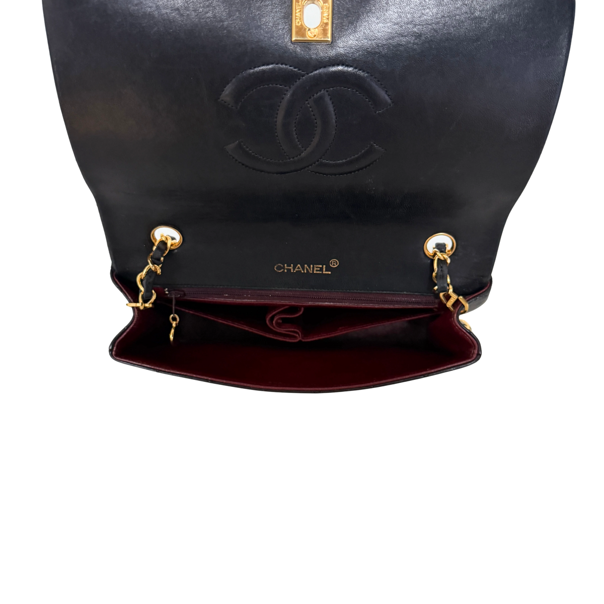 Chanel Timeless Single Flap Small Lammleder Schwarz / gut Chanel