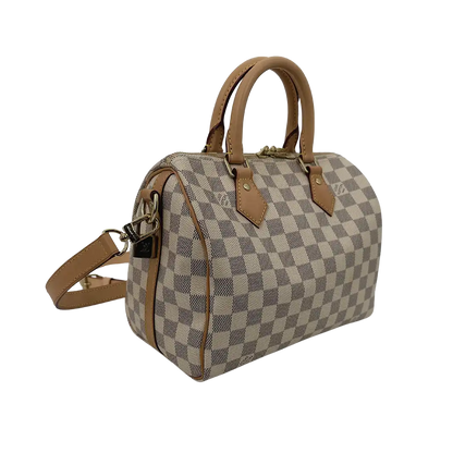 Louis Vuitton Speedy 25 mit Schulterriemen Damier Azur Canvas 2015 Fullset / sehr gut Louis Vuitton