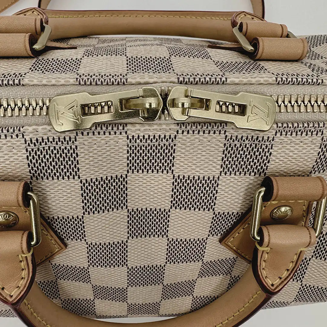 Louis Vuitton Speedy 25 mit Schulterriemen Damier Azur Canvas 2015 Fullset / sehr gut Louis Vuitton