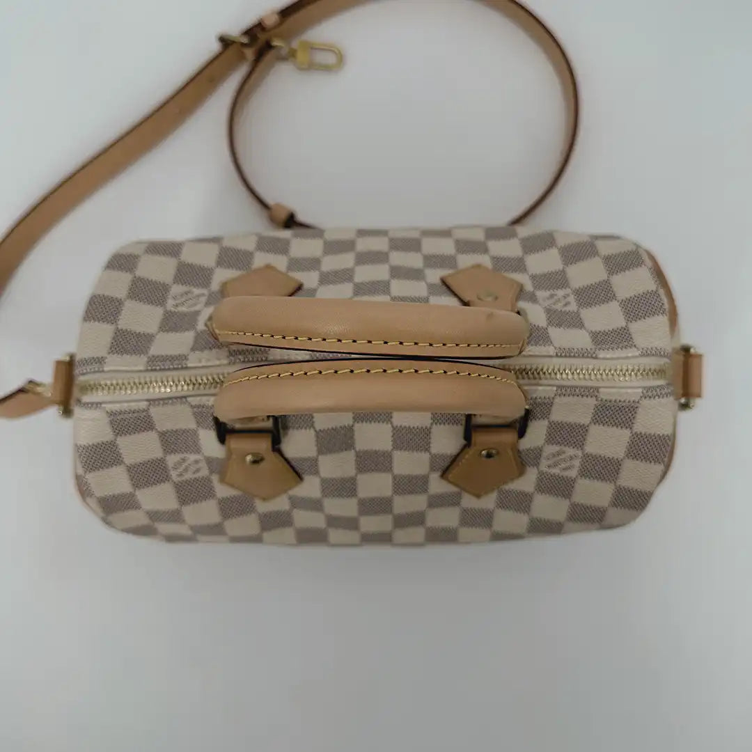 Louis Vuitton Speedy 25 mit Schulterriemen Damier Azur Canvas 2015 Fullset / sehr gut Louis Vuitton