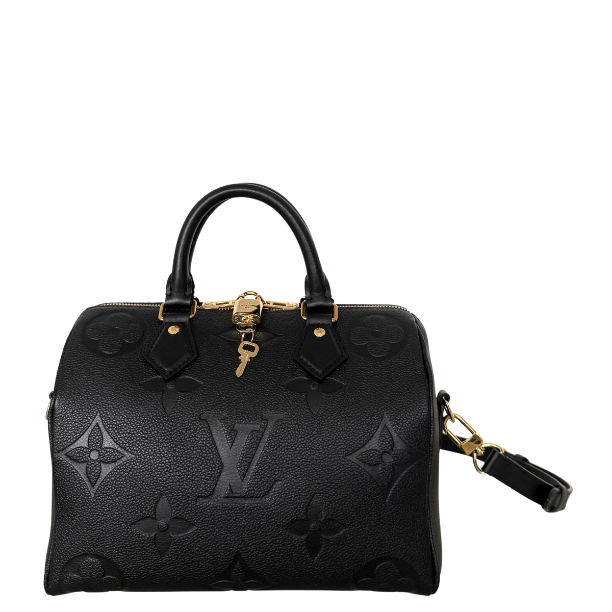 Louis Vuitton Speedy 25 mit Schulterriemen Schwarz Fullset / neuwertig Louis Vuitton
