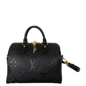 Louis Vuitton Speedy 25 Leer met Schouderband Zwart