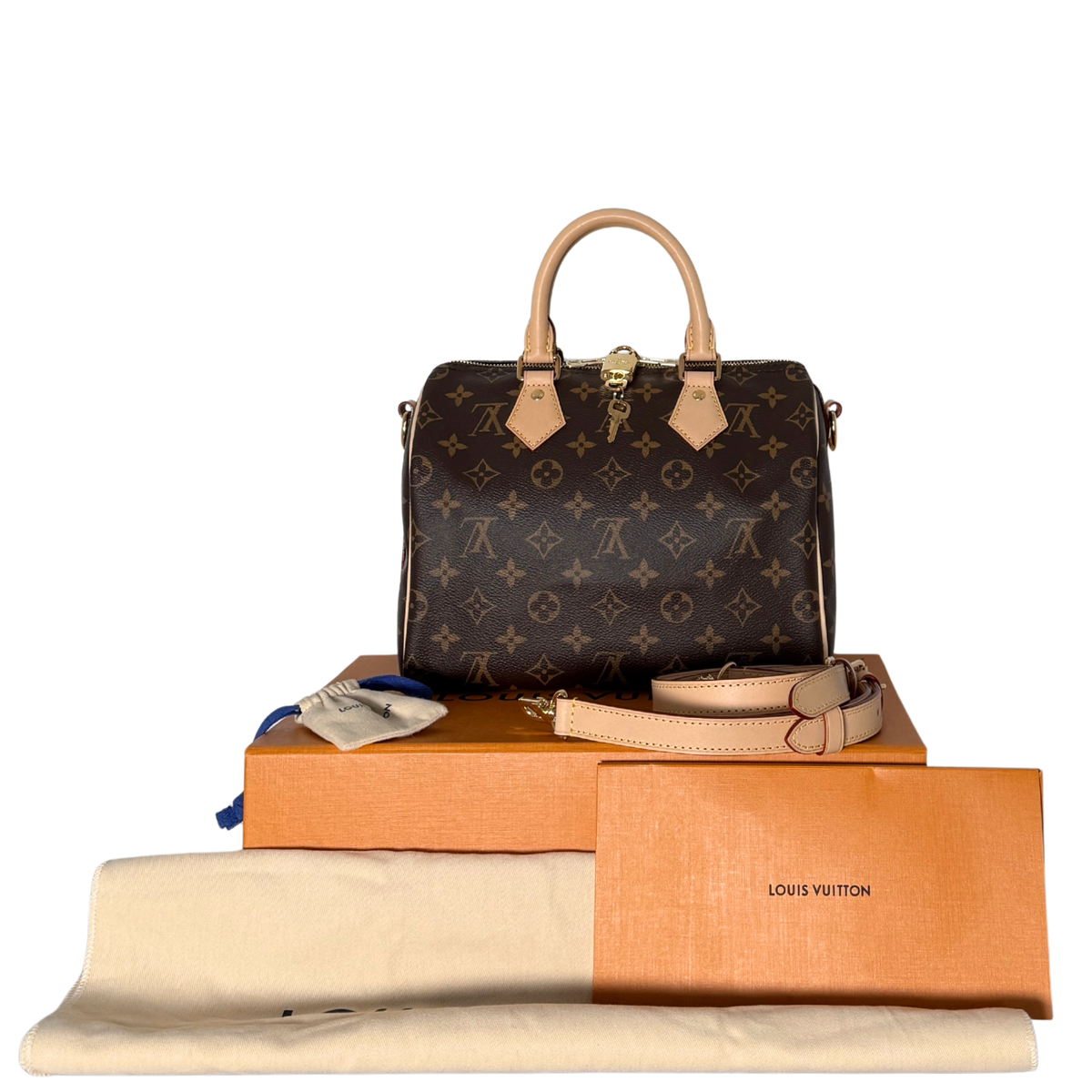 Louis Vuitton Speedy 25 Bandoulière Monogram Canvas Bruin