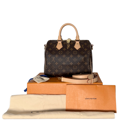 Louis Vuitton Speedy 25 Bandoulière Monogram Canvas Bruin