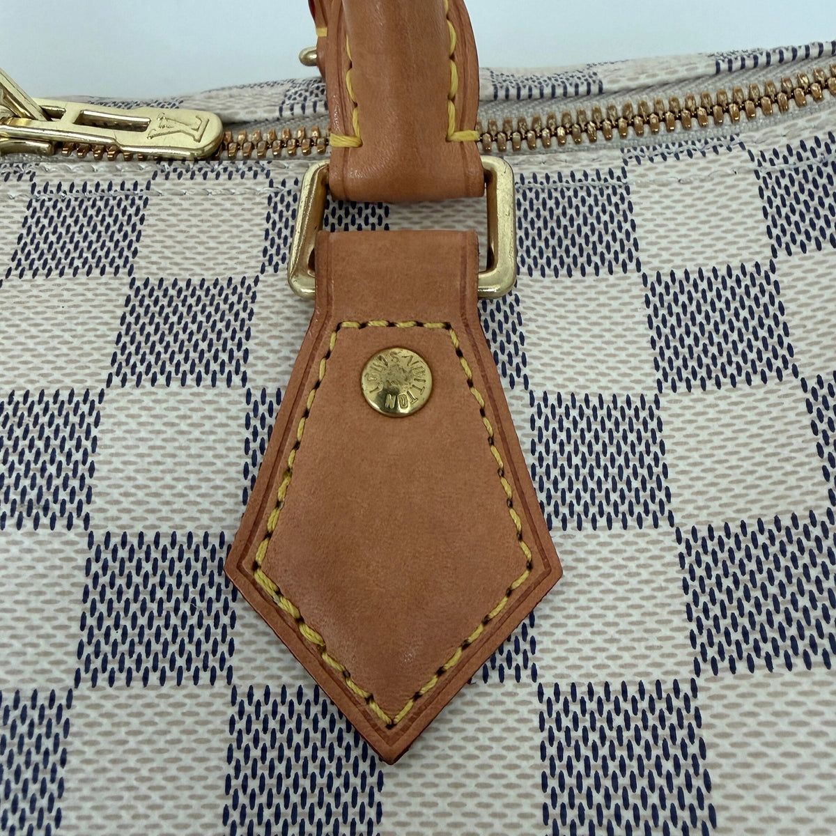 Louis Vuitton Speedy 30 mit Schulterriemen Damier Azur Canvas N40592 / gut Louis Vuitton