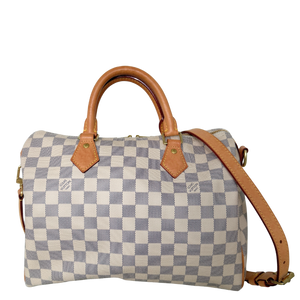 Louis Vuitton Speedy 30 met schouderriem Damier Azur Canvas N40592