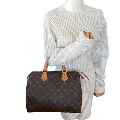 Louis Vuitton Speedy 30 Monogram Braun / akzeptabel Louis Vuitton