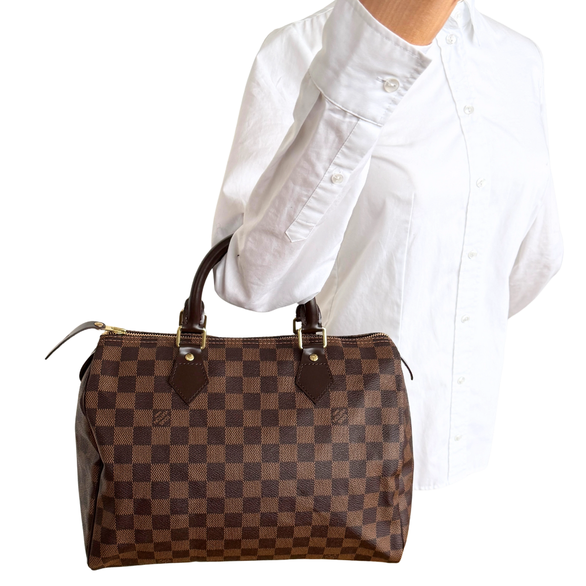 Louis Vuitton Speedy 30 Damier Ebene Braun / sehr gut Louis Vuitton