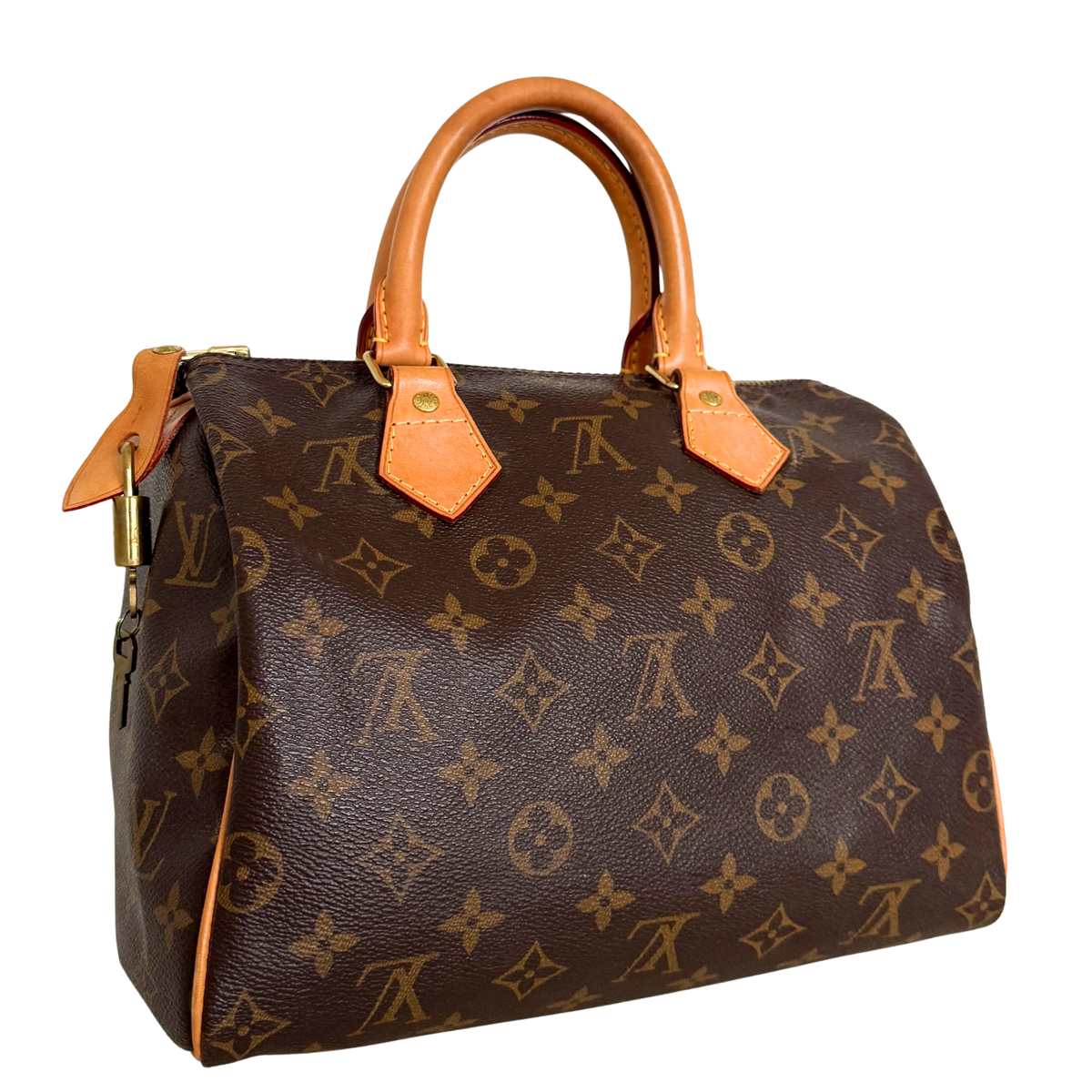 Louis Vuitton Speedy 25 M41528 Monogram Canvas Braun Fullset / gut Louis Vuitton