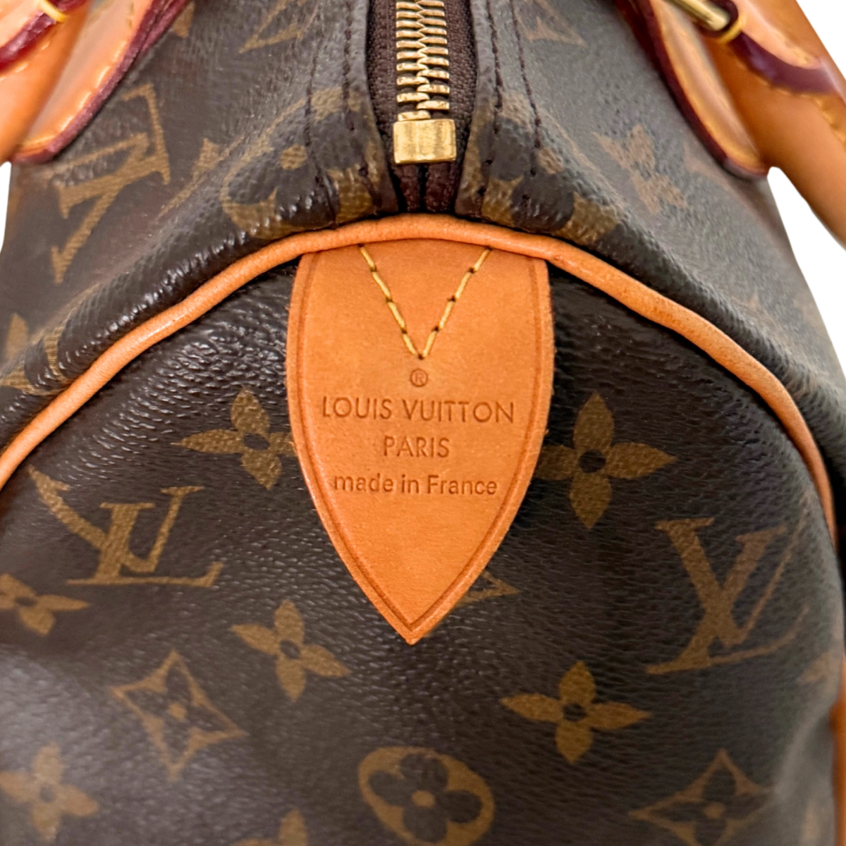 Louis Vuitton Speedy 25 M41528 Monogram Canvas Braun Fullset / gut Louis Vuitton
